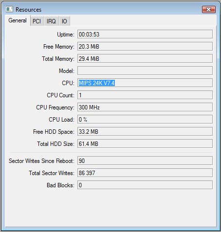 Configurazione hardware Chronolink CR-500F